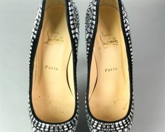 3	Pair of Christian Louboutin Shoes	Pair of Christian Louboutin Decorapump 160 Veau Velours Strass crystal embellished platform pumps. Size 38. With box and bags.
