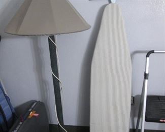 Floor Lamp, Ironing Board & Suitcase