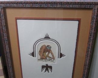 Very Nice Framed, Matted & Detailed Native American-Themed Wall Art