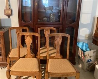 Beautiful China Cabinet. Ornate Dining Chairs.