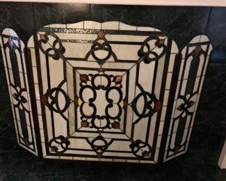 Stained Glass Fireplace Screen