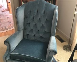 Blue Wing Back Chair