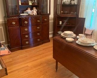 China cabinet. Corner Cabinet. Drop Leaf Dinning Table.