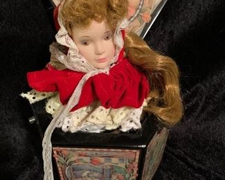 1986 Enesco Little Red Riding Hood Musical Jack in the Box Long Ago and Far Away