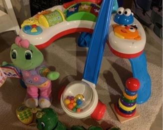 Leap Frog Baby Toddler Toys  Baby popcorn popper, stacking rings, Sesame Street Busy Box