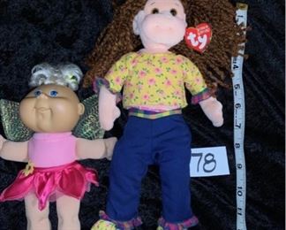 Cabbage Patch Kids CBK Fairies and ty Beanie Boppers Lovable Lulu doll with tags 