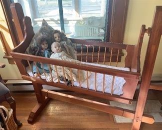 Hand crafted wood cradle