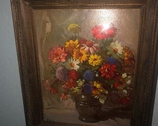 Rudolph Colao Vintage Floral Painting