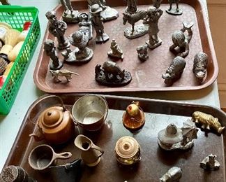 collection of miniature pewter pieces
