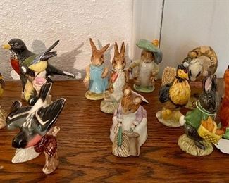 birds, Beatrix Potter figurines