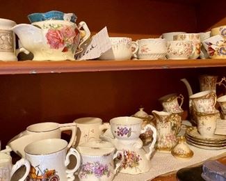 tea cup collection, most have slot for teabag 