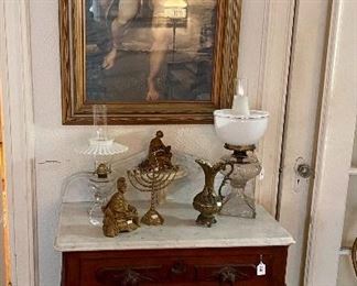lovely small marble top chest