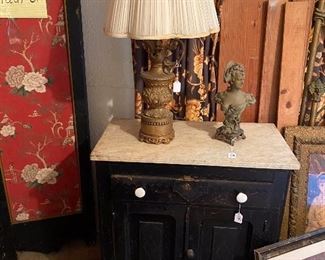 very old marble top night stand, needs a little TLC