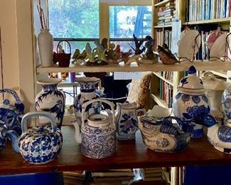 part of the teapot collection, these are mostly blue and whites 