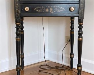 Hitchcock side table. Measures 29"H x 21"W x 16"H. No stamp/signature