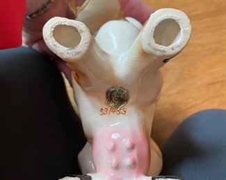 Vintage Tilso cow figurine with first place ribbon. Circa 1950s. Photo 2 of 2.