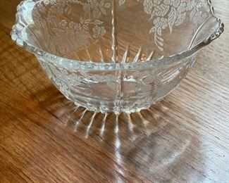 Etched glass bowl