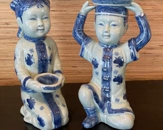 Blue & white porcelain figurines