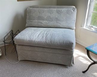 Pair of oversized slipper side chairs. Photo 1 of 2