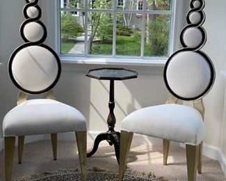 Pair of two ornate side chairs