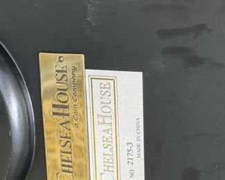 Chelsea House ebony chinoiserie pie/side table. Photo 2 of 2