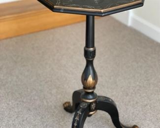 Chelsea House ebony chinoiserie pie/side table. Photo 1 of 2