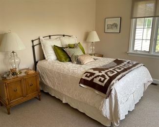 Full-size metal bed frame and mattress. Two available. Photo 2 of 2