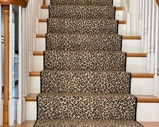 Leopard print stairway runner