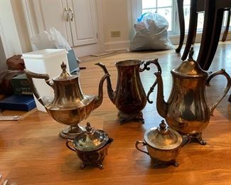 Vintage silver-plate tea set