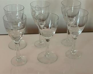 Vintage edge crystal wine glasses