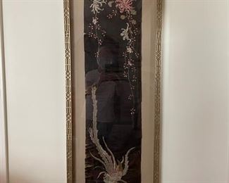 Embroidered fabric artwork