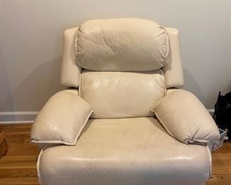 Leather swivel recliner