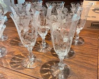 Set of 8 Fostoria glassware water glasses