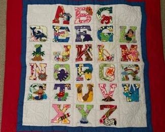 Vintage ABCs crib quilt
