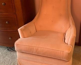 Vintage Velvet Sytting Chair, light pink. 