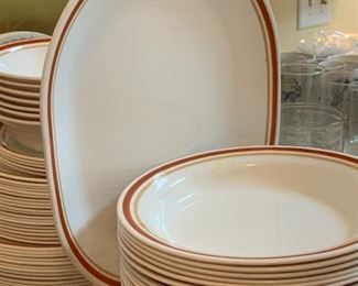 Corelle “Chestnut” pattern plates and bowls. 