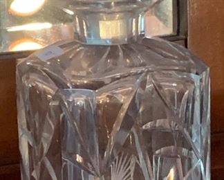Vintage etched glass decanter. 