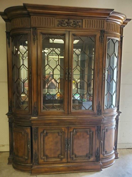 China cabinet with tap lighting, 8ft tall