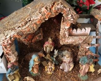 Wood Hand Carved in Italy Nativity