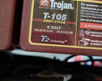 Cart has near new Trojan T-105 Deep Cycle Batteries which are some of the best you can buy