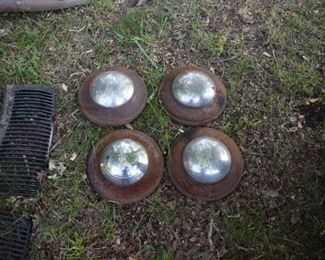 Vintage V-8 Hubcaps