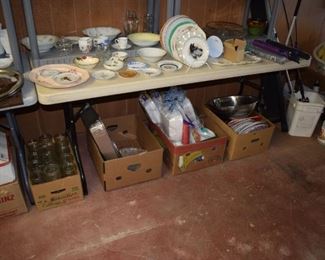 Assortments of Canning Jars and Holiday Party Supplies