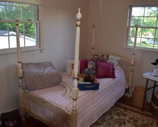 Sears French Provincial Single Bed w/ Canopy Rails