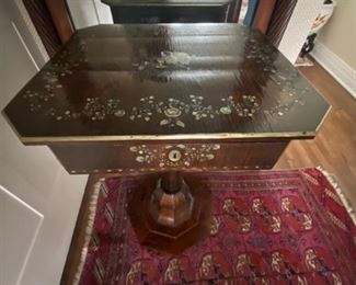 Period dressing sewing table with mother of pearl inlay 