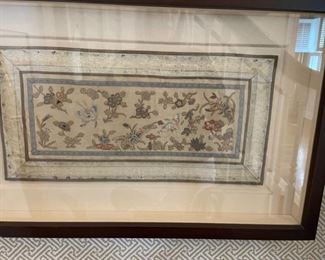 Framed Chinese embroidery