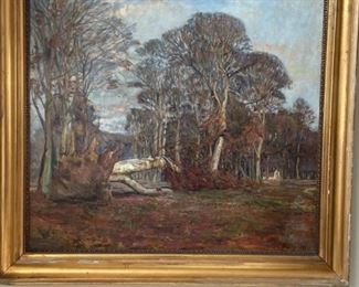 Large oil on canvas landscape, Listed artist