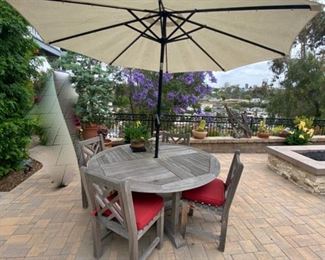 Beautiful set of weather teak patio furniture