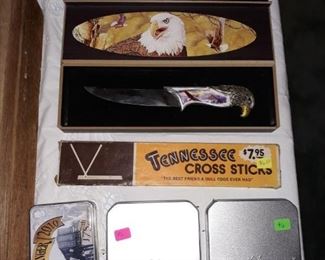 Pocket and buck knives.