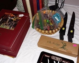 Collectible knives, books, and more.