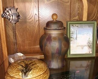 Vintage blown glass and art.